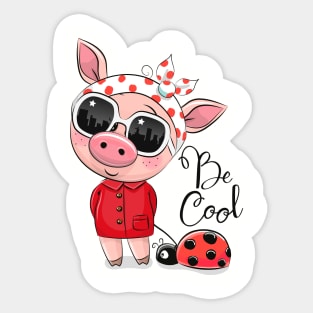 Cool Pig Sticker